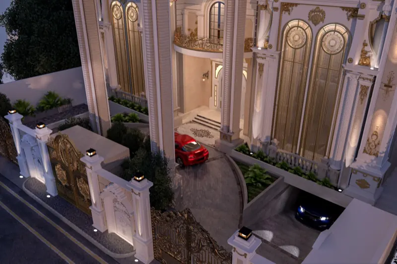 منظور علوي لفناء المدخل