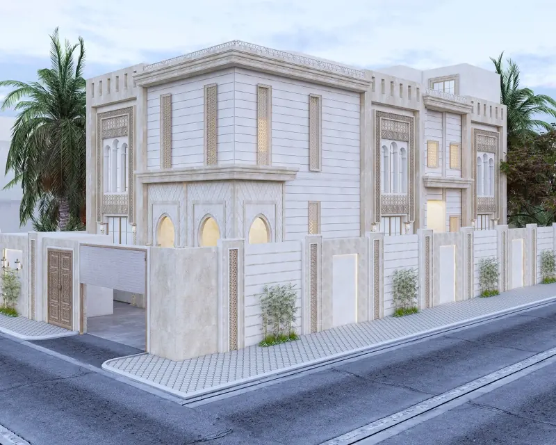 منظور الزاوية مع السور والبوابة